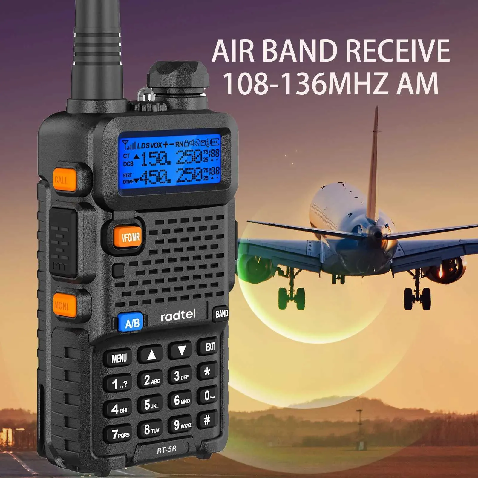 Radtel RT 5R Air Band Walkie Talkie Full Band Portable Am Fm Two Way Radio Copy Freq Scrambler NOAA Ham Wireless Set Long RangeXJ250219 От 1 282 руб. DHgate