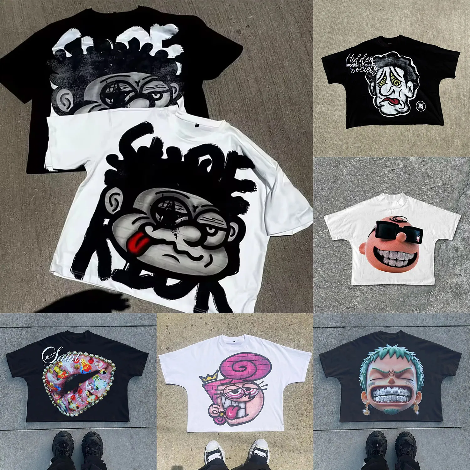 Mens T Shirt Graphic Tee High Quality Cotton Y2k Shirts Gothic Vintage Hip Hop Harajuku Loose Short Sleeve Tops Women Men Streewear Size S-3XL XJ260131