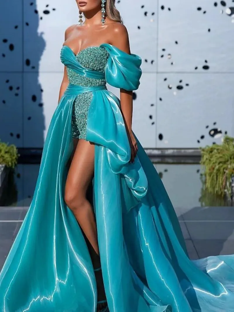 Ocean Green Short Prom Jumpsuits With Peplum... From Elegantweddings,  $141.75 | DHgate.Com