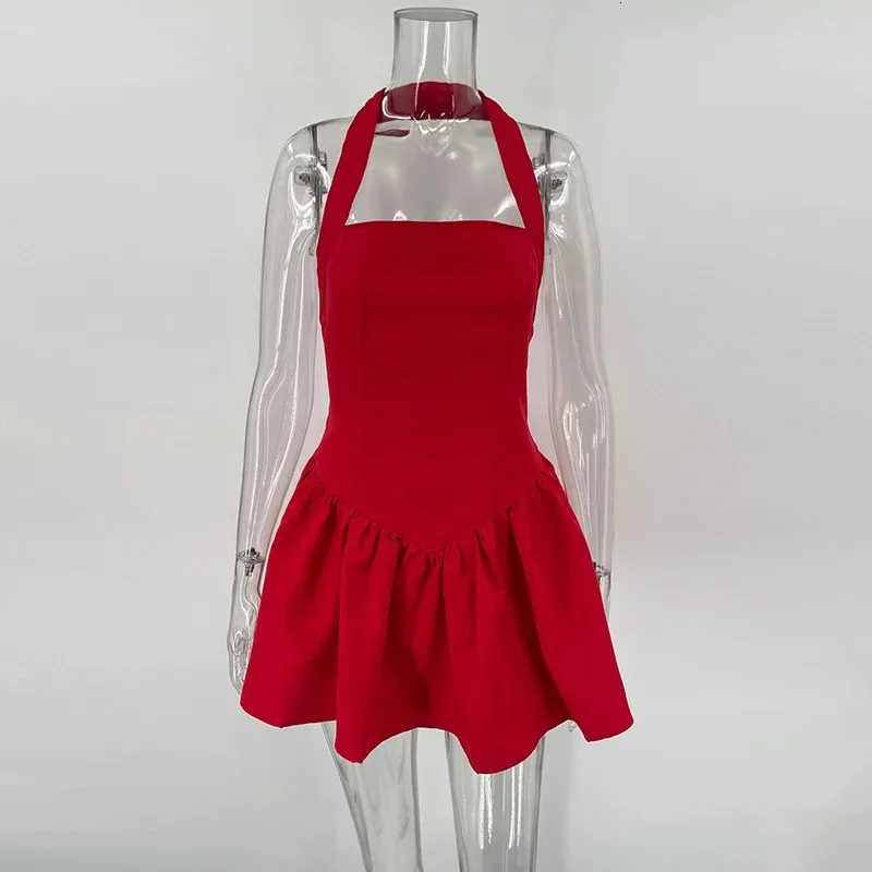 Frill Mini Halter Dress For Women Black Lace Up Backless High Waisted  A-Line Hem Chiffon Bodycon Dress from Dhgate Basic & Casual Dresses - price  31.71
