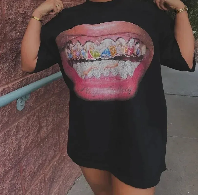T-shirt Oversize Gotica Harajuku: Maglietta Stampa Punk Uomo E Donna, Trend Di Strada, Manica Corta - 4