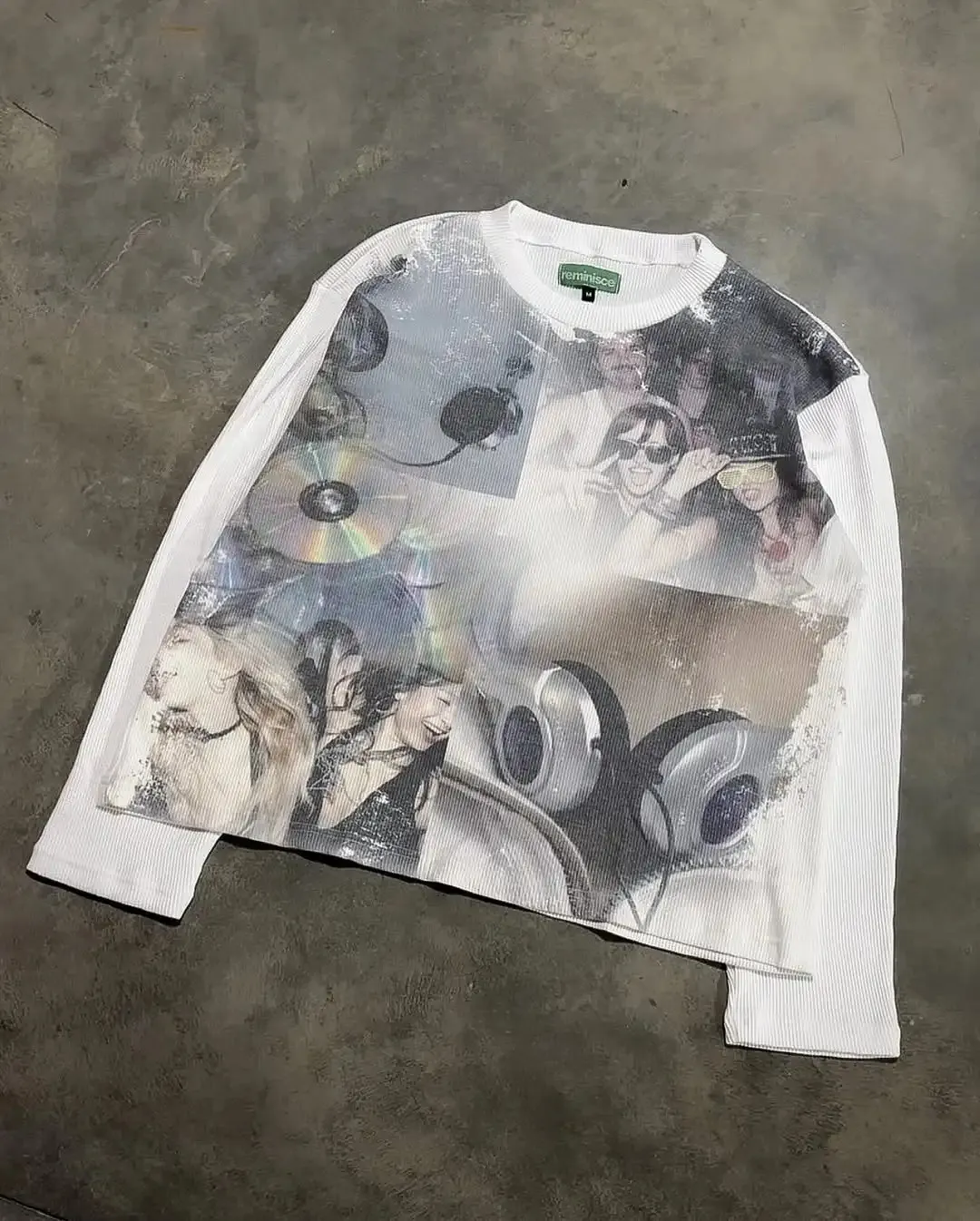 Reminisce Y2K Graphic Print Knit Long Sleeve T Shirt... From