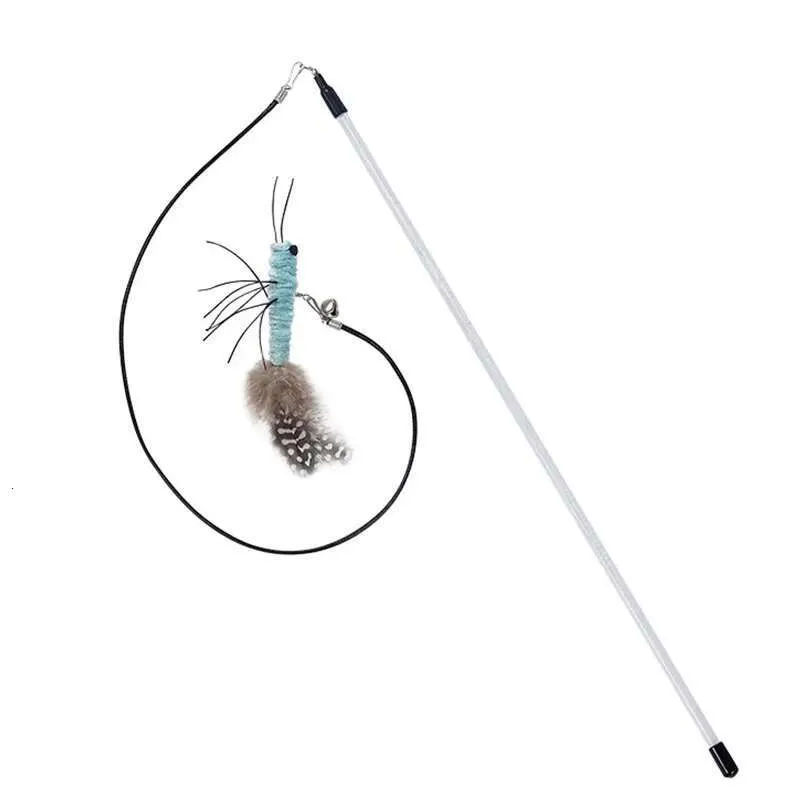 Teasing Head With Or Without Wire Stick Dragoy Feather Supplies Interactive Fun Pet Cat Toy Accessories_voghion.com