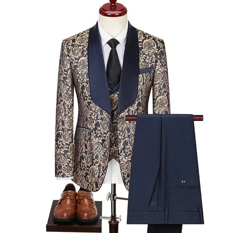 Plus Size Jacquard Manyavar Groom Dress Set for Groom - Perfect for Spring/Summer 2024 Host Performance - X250220