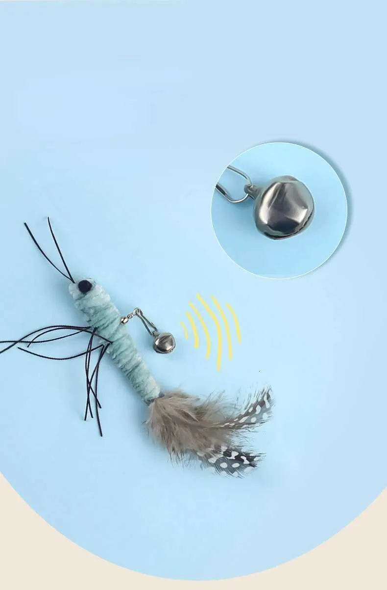 Interactive Cat Teaser Toy With Feather And Bell For Pet Play_voghion.com