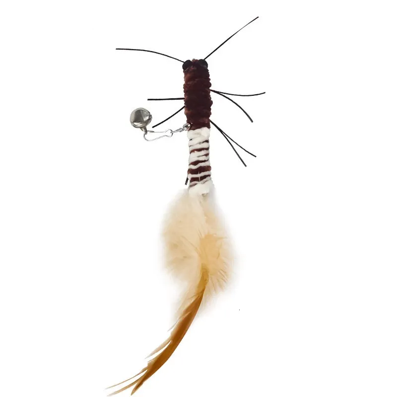 Teasing Head With Or Without Wire Stick Dragoy Feather Supplies Interactive Fun Pet Cat Toy Accessories_voghion.com