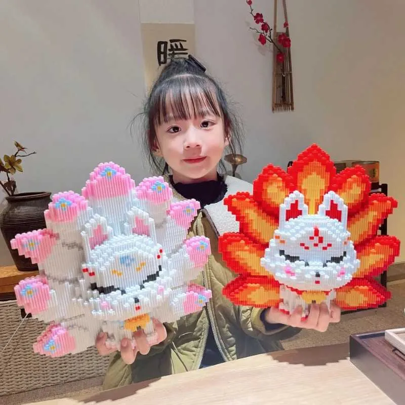 9ぷぅのハンドメイド 2026 New Oversized Nine Tailed Fox Puzzle Block Cute From