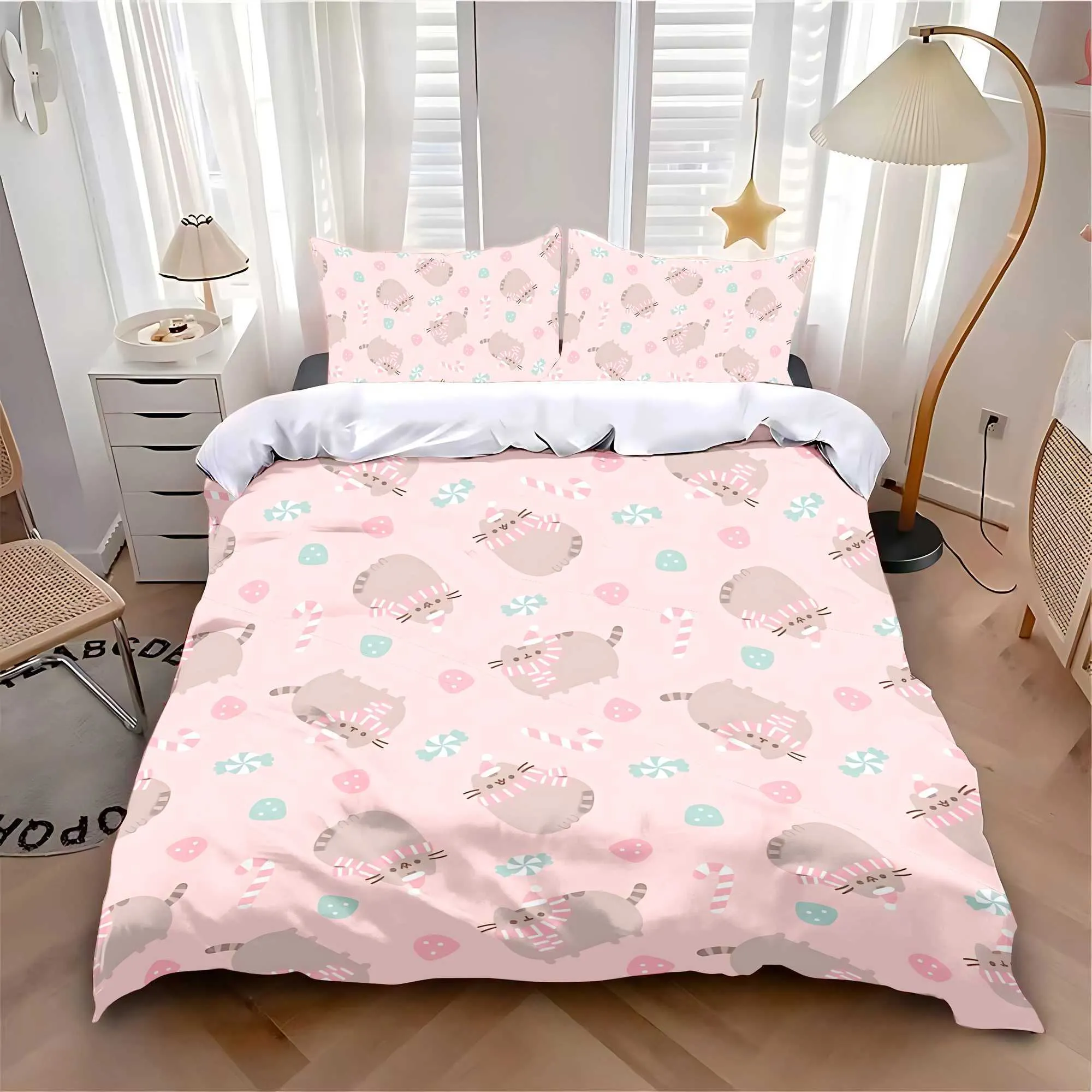 Pink Pusheen Bedspread Pillow Cases Pusheen Double Duvet Pusheen