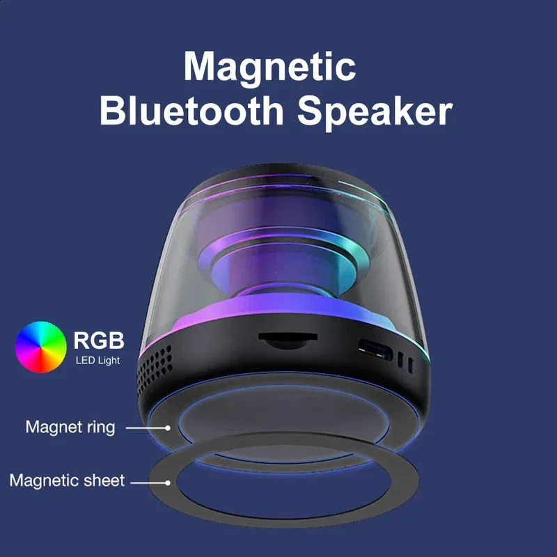 Mini Magnetic Magnetic Bluetooth Speaker With RGB Lights, Phone Holder ...
