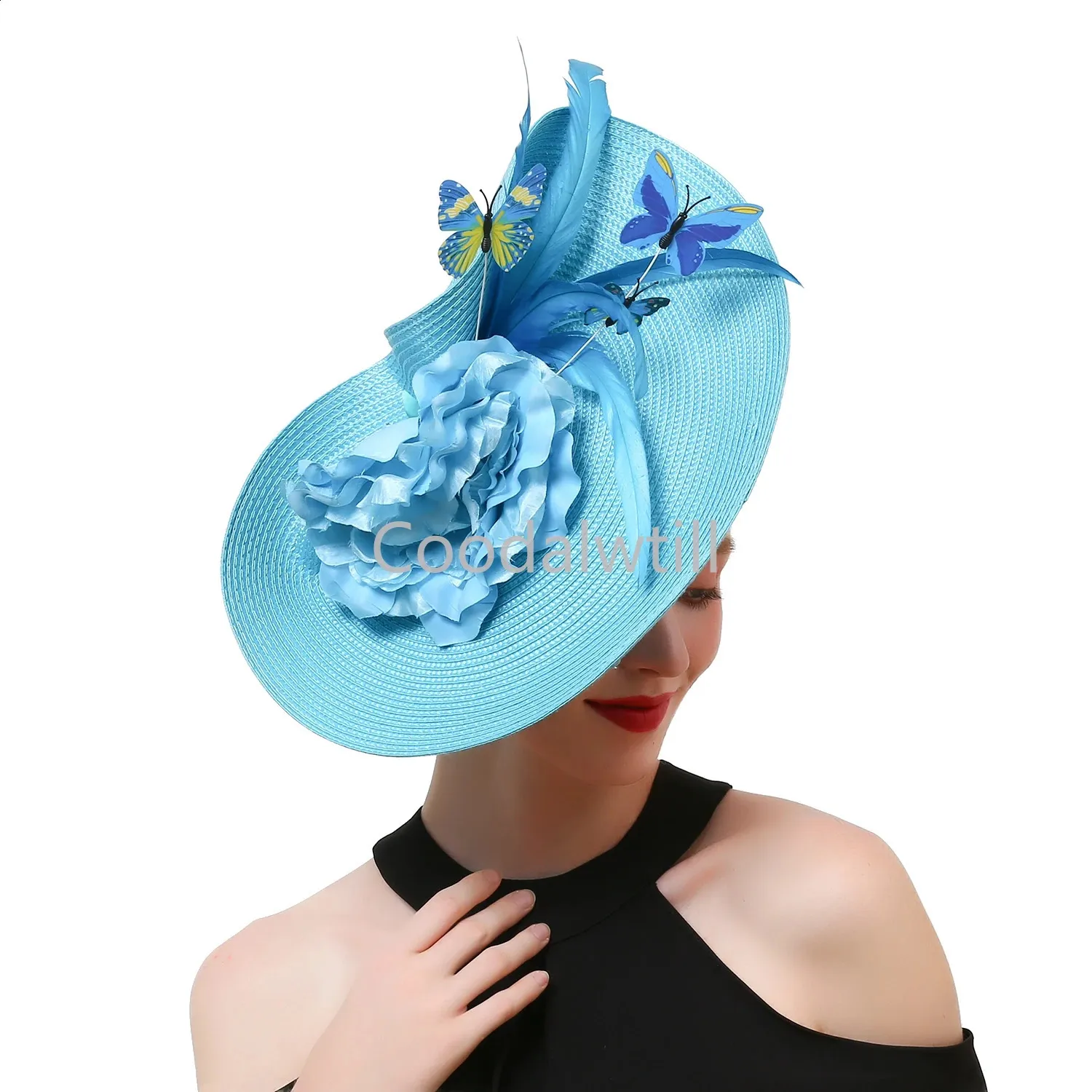 Bride Butterfly Fascinator Hat Kentucky Derby Flower  display picture 2