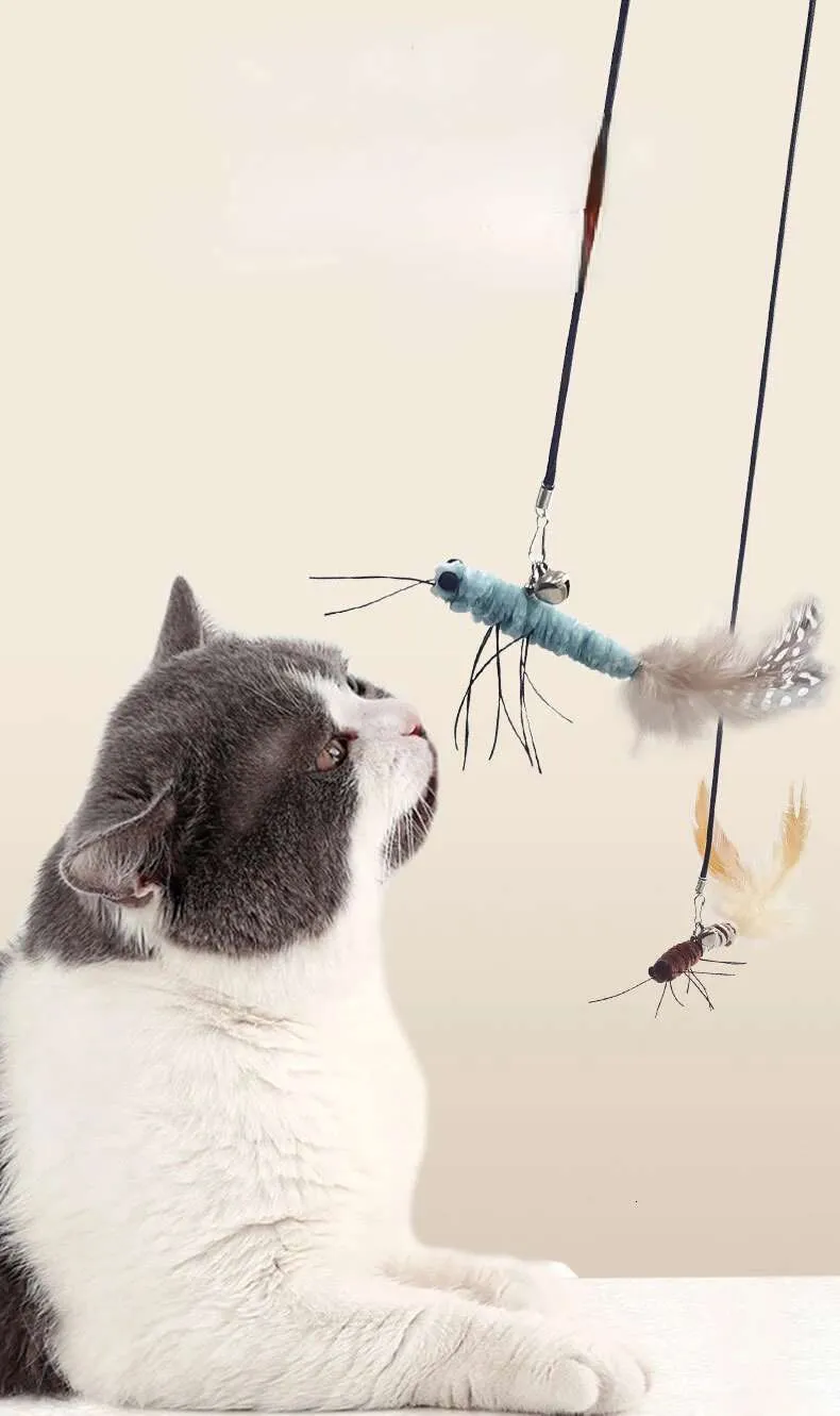 Interactive Cat Teaser Toy With Feather And Bell For Pet Play_voghion.com