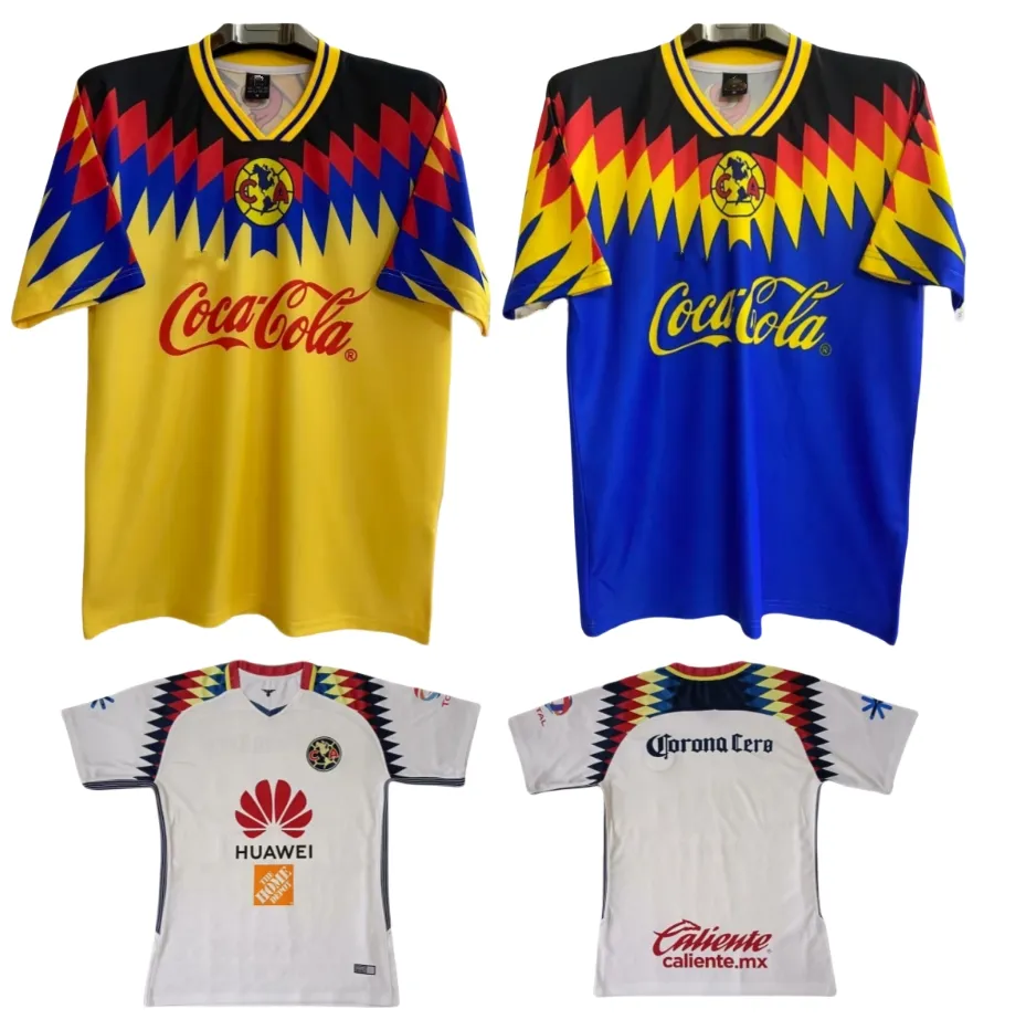 Retro Club America Soccer Jersey 95 96 White LIGA MX Football