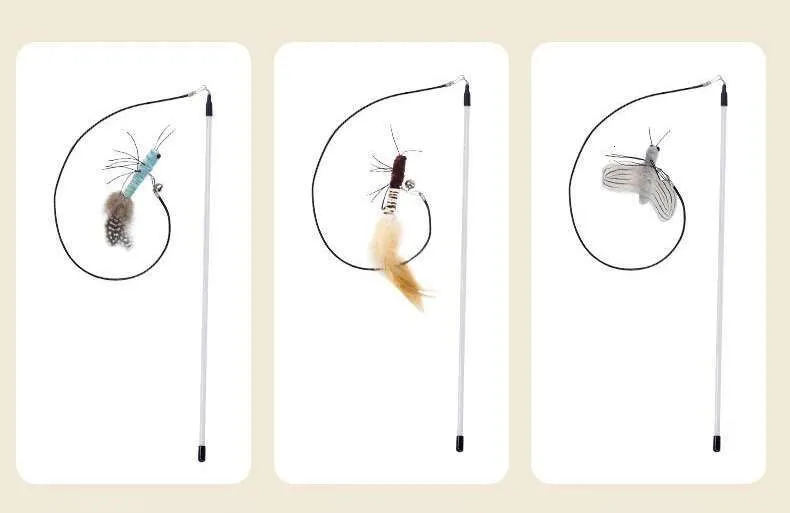 Interactive Cat Teaser Toy With Feather And Bell For Pet Play_voghion.com