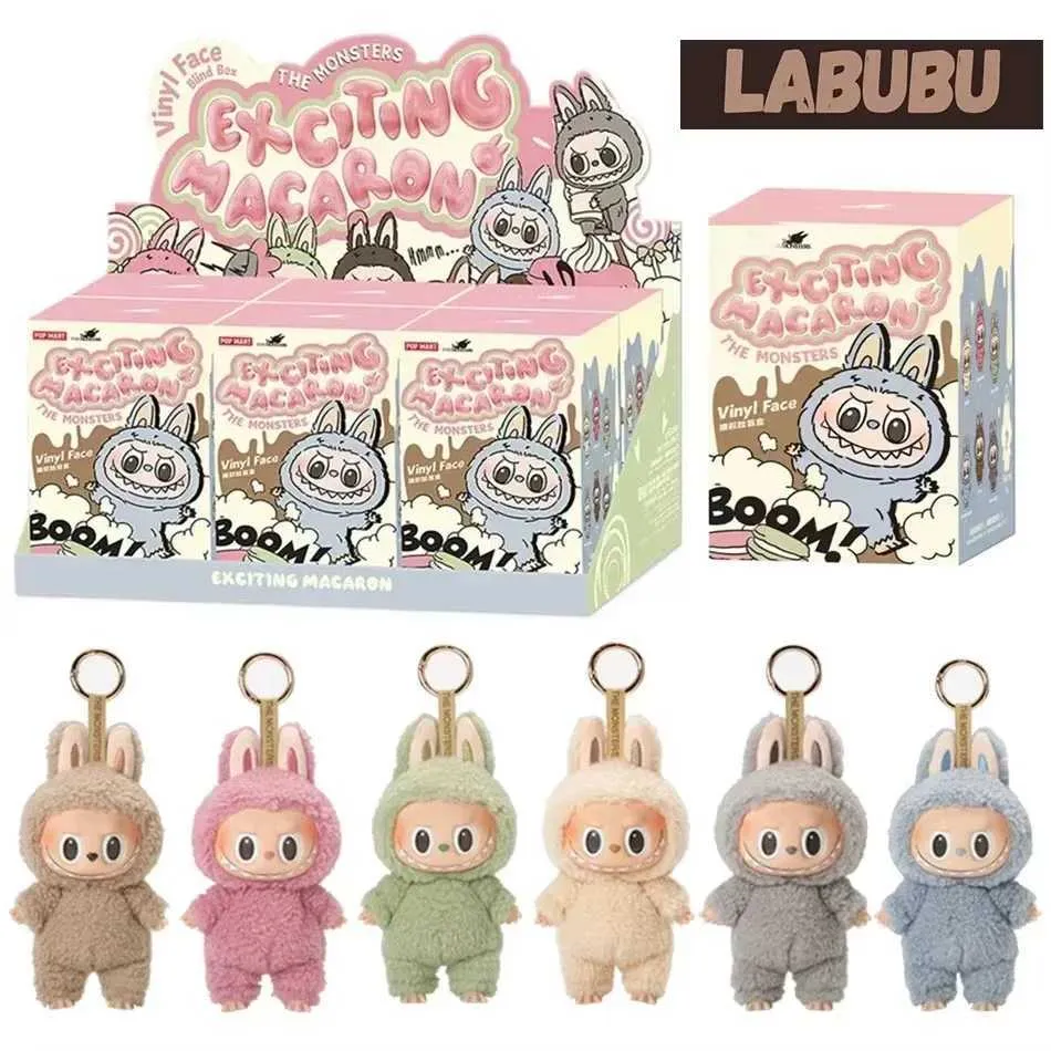 Plush Dolls 1 1 Quality Kawaii Monster Labs Blind Box Series PVC Labs Macaron Pendant Doll Monster Keychain Birthday Holiday Gift H250221