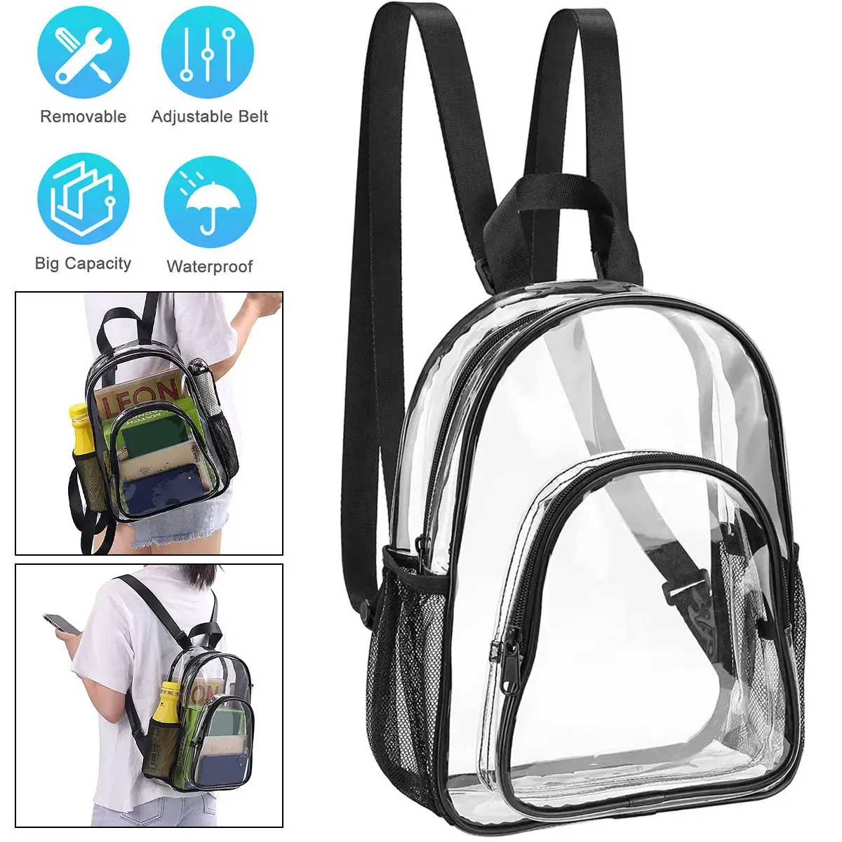 Transparenter Wasserdichter Pvc-rucksack Für Damen Und Mädchen_voghion.com