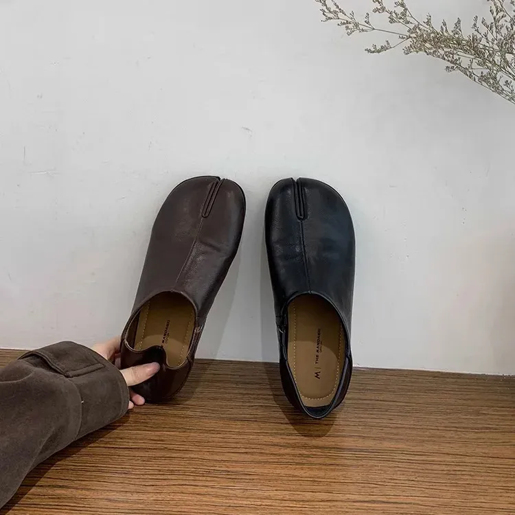 Damenschuhe, Loafer mit niedrigem Absatz und weichem Fell, Modis Damenschuhe, Herbst-Slipper, Winter-Retro-Schuhe, süßes Kleid, Herbst 250222_voghion.com