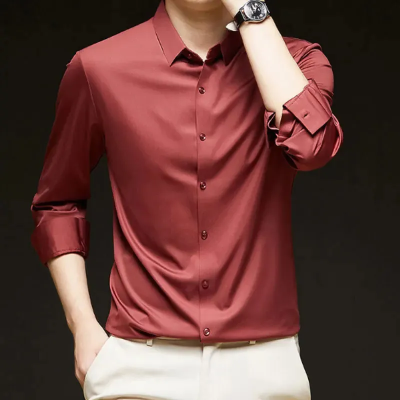Mens Silk Long Sleeve Dress Shirts: Breathable Dress... From Mu03, $19.18 |  DHgate.Com