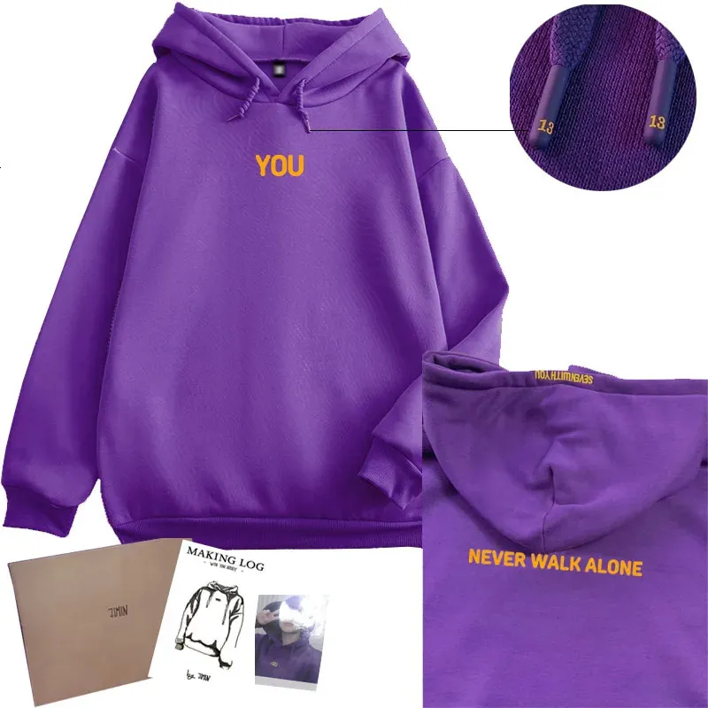 紫 YOU SEVEN WITH YOU フーディー Jimin Hoodie Seven With You 13 You Never Walk Alone Purple
