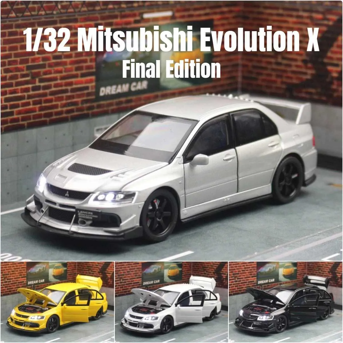 三菱 ランサー EVO 最終版 ダイキャストメタルおもちゃの車モデル JDM 