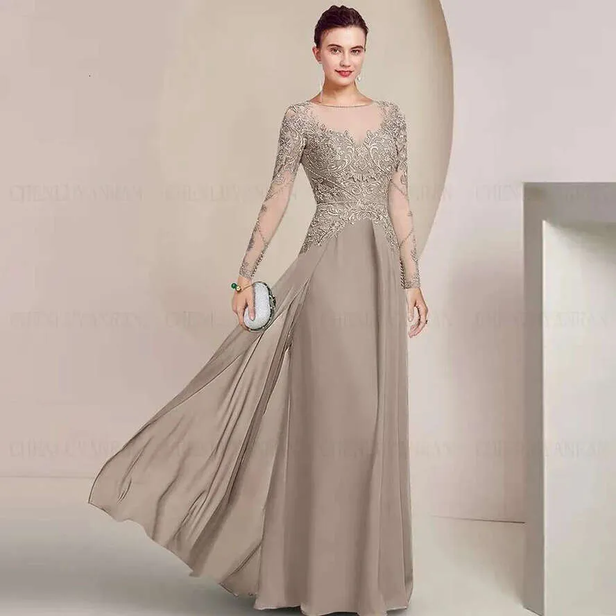 Mother Of The Bride Dresses 2025 Scoop Neck, Full Sleeves, Lace Appliques  Plus Size Long Formal Wedding Guest Gowns From Missdressprom, $90.67 |  DHgate.Com