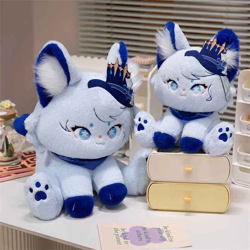 Genshin Impact Peluche Oreiller FONGWAN Vision Slime Doux Poupées-la glace Bleu 35 cm