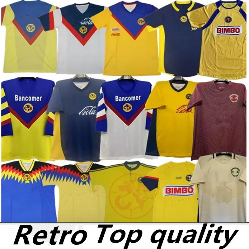 Club America Retro Soccer Jersey Liga MX Authentic Football Shirt  Cabanas, Zamorano, Brandao, Chucho Designs