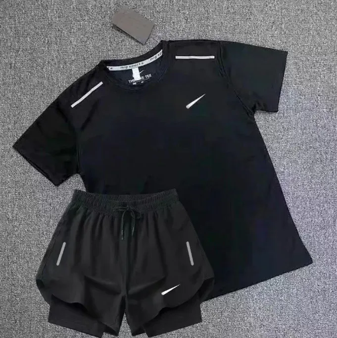 T Shirts Shorts Two-piece Womens Fitness Suit Print Quick Drying And Breathable Sportswear Basketball T-shirt Jogger_voghion.com