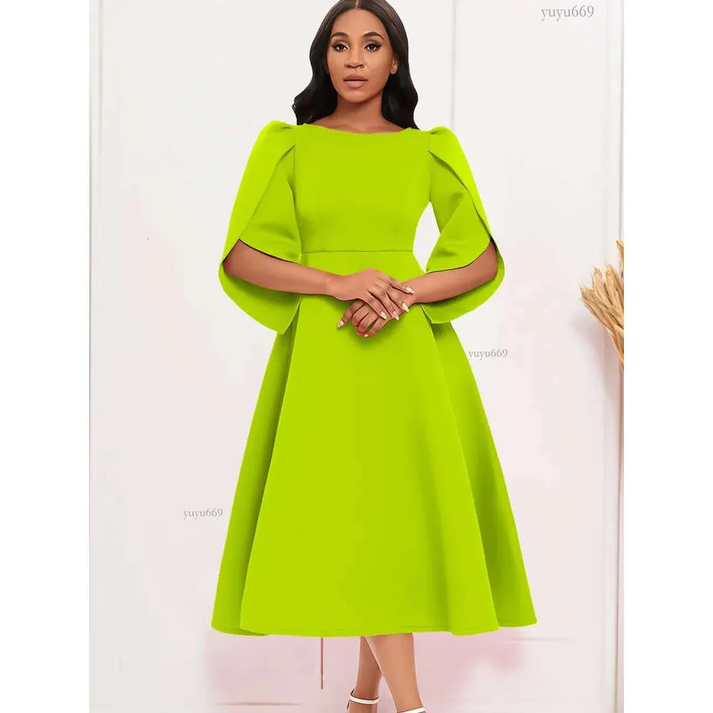 slim fit dress slacks Silk Billowy Sleeve Midi Wrap Dress - Chartreuse Emerald main image 0