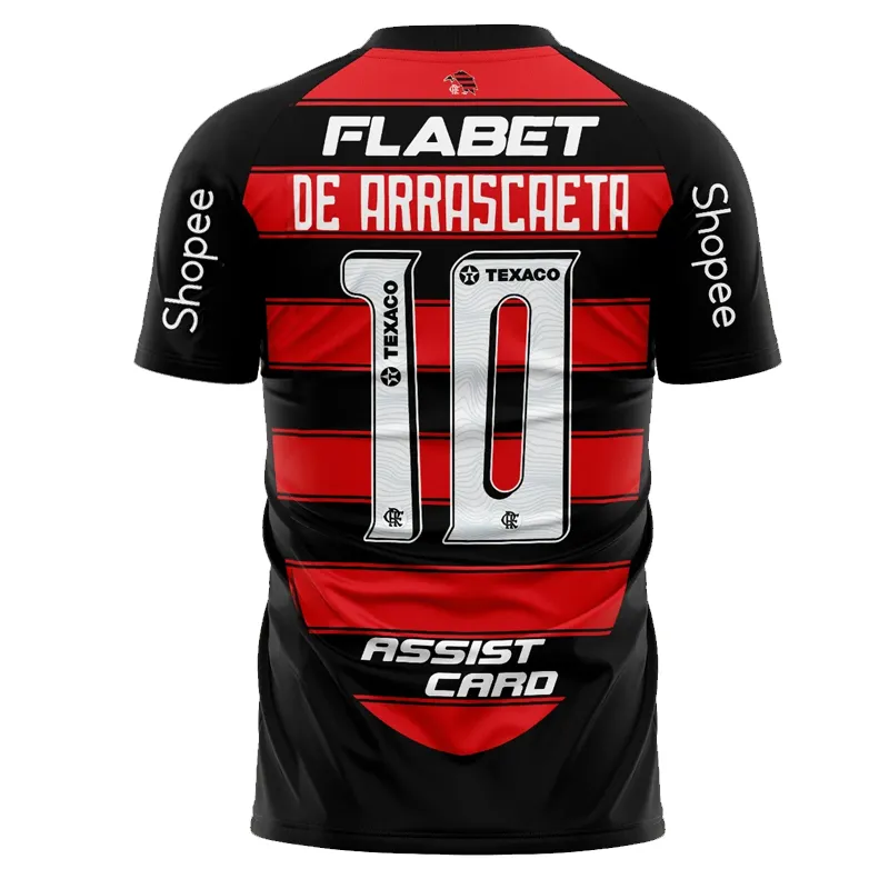 CR Flamengo Soccer Jersey Mens Short Sleeve Polyester Breathable