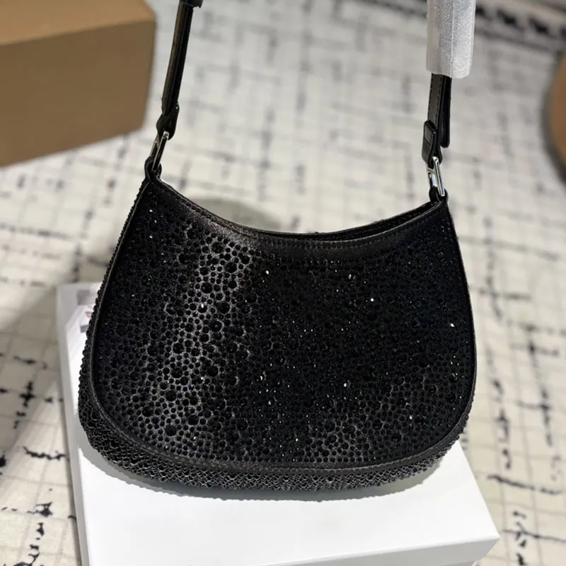 Pochette De Soirée Cristal Motif Caniche - Petit Sac à Main Pour Femme - Chaînes En Cuivre Incluses - Blanc