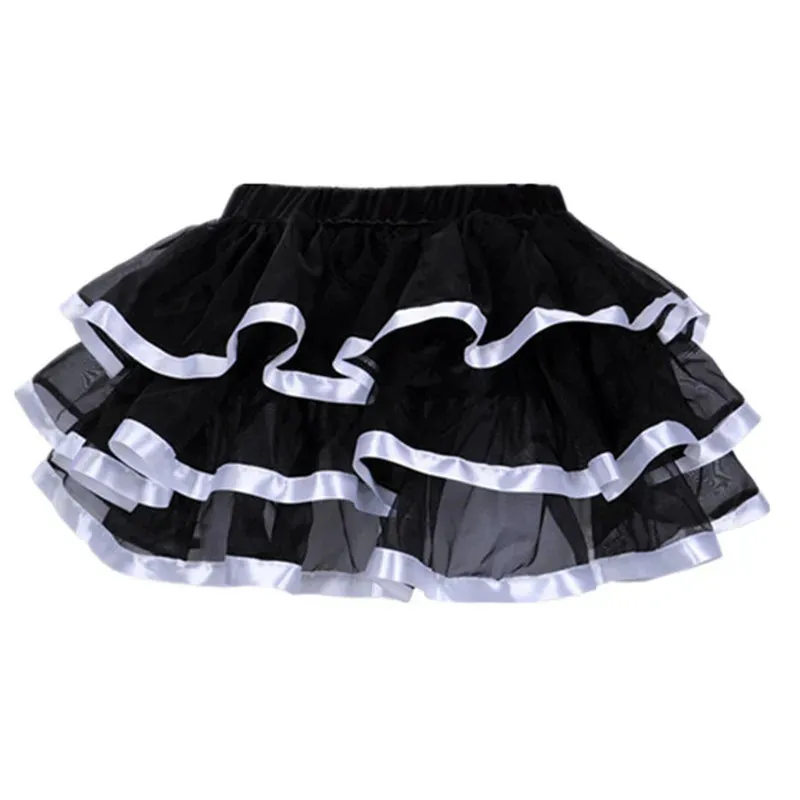 Skirts Dresses Tutus Layered Ruffle Mini Skirt With Ribbon Trim