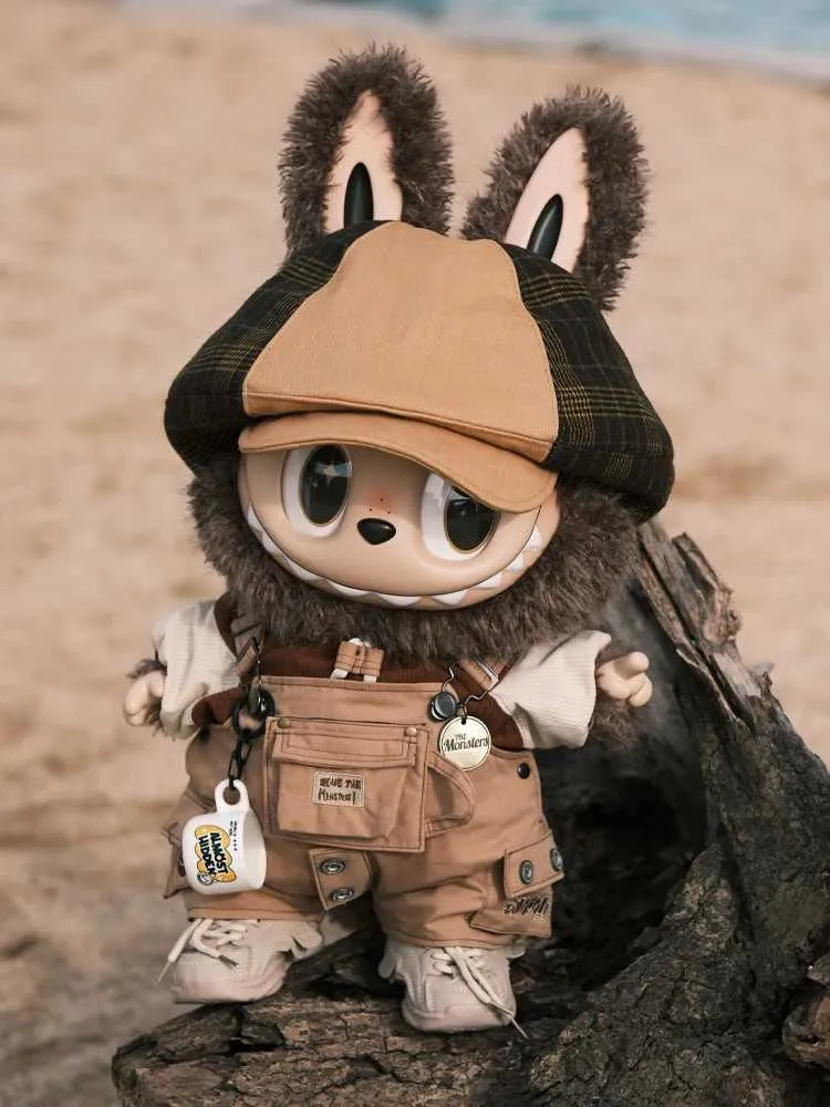 Collectible 58cm Zimomo Labubu Figurine - Trendy Vinyl Doll, Khaki