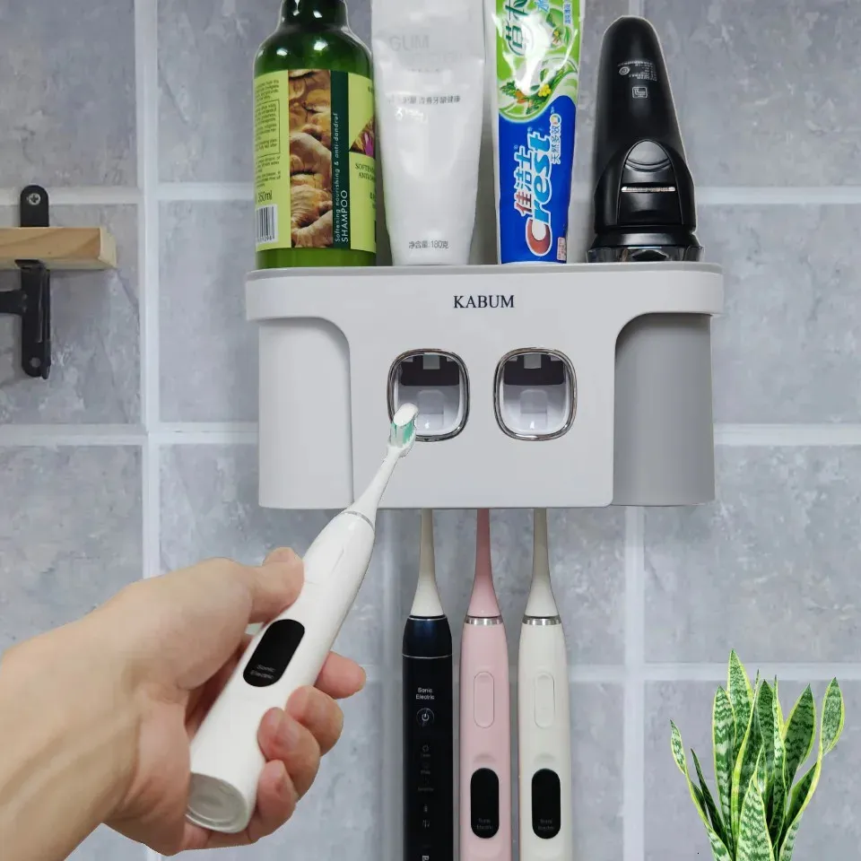 Complete Toothbrush Holder Set Wall With Toothbrush Holder, Toothpaste ...