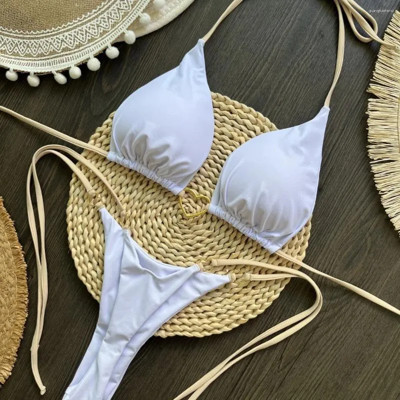 2025 High Cut Brazilian Bikini Set – Solid Color Swimwear