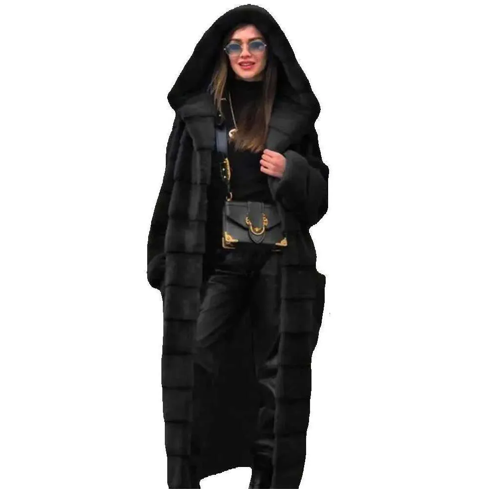 Pelliccia Da Donna Con Pelliccia Da Donna Lungo Spesso Calda