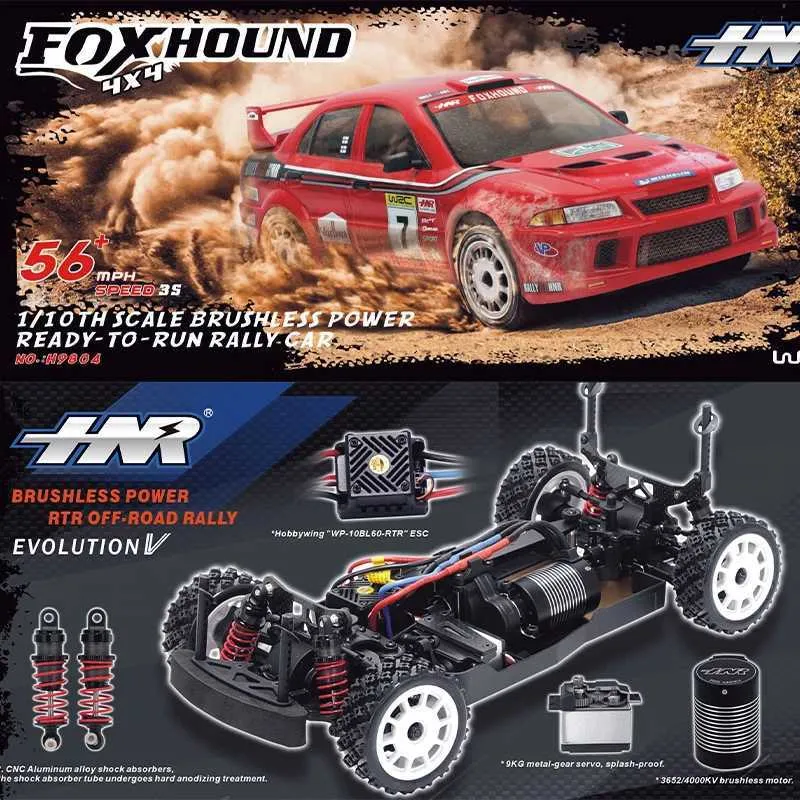 HNR H9804 FOXHOUND 1/10 Brushless 4WD Tlr Rc Kit From Misihan05