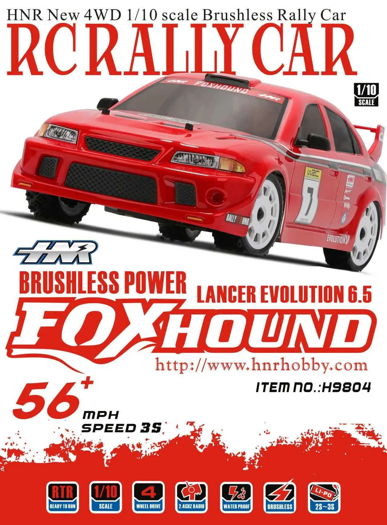 HNR H9804 FOXHOUND 1/10 Brushless 4WD Tlr Rc Kit From Misihan05