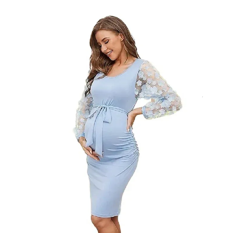 slim fit dress slacks Off-Shoulder Sheer Double Skirt Maternity Dress main image 1