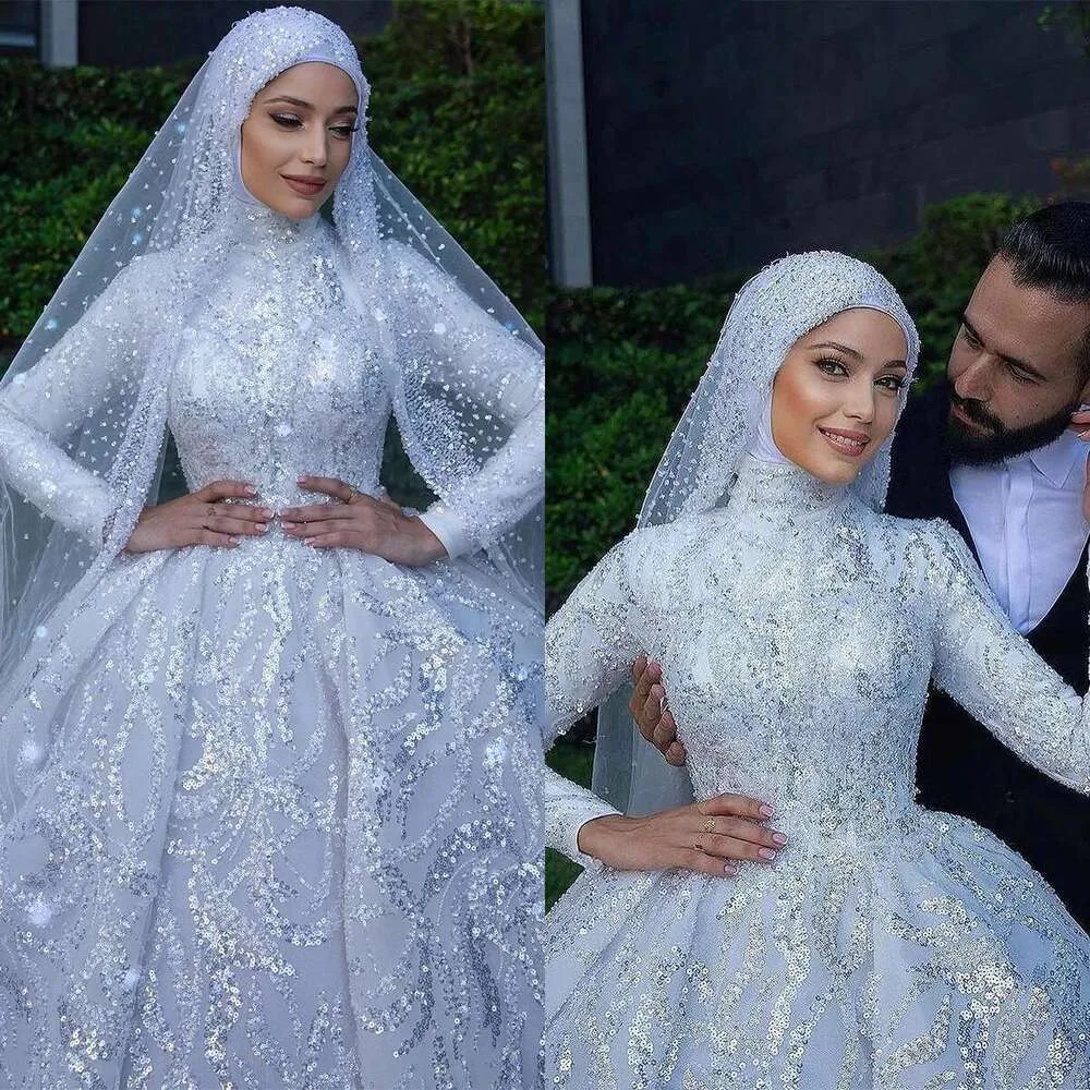 Gorgeous Muslim Wedding Dresses High Collar Long... From Bestdressing ...