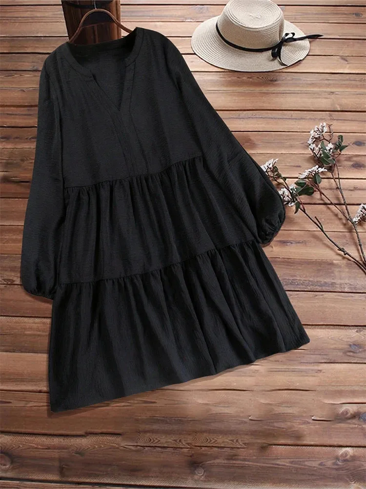 Plus Size Women's Mid-Length Layered Knit Fleece Hoodie Dress with Pockets Long  Sleeve Loose Fit A-line Hem from Dhgate Basic & Casual Dresses - price 48.2