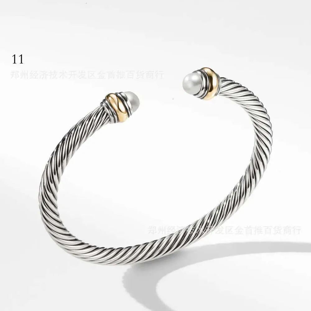 Designer davidly yurmanly Jewelry beacelet for womens fashion jewelry luxury Popular Braided Twisted Open davides yurmanes Bracelet with Blue Beads 670
