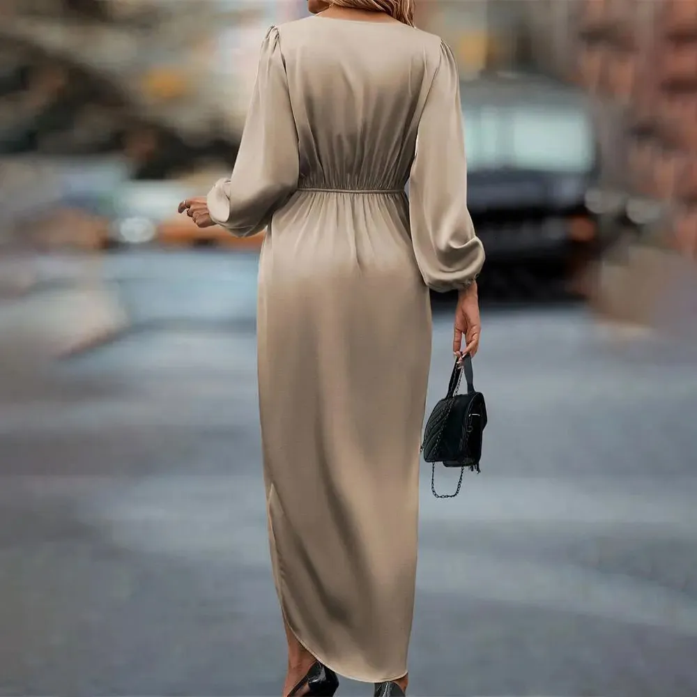 bodycon long sleeve white dress Long Sleeve Trapezoid Neckline Bodycon Full Dress XL / White