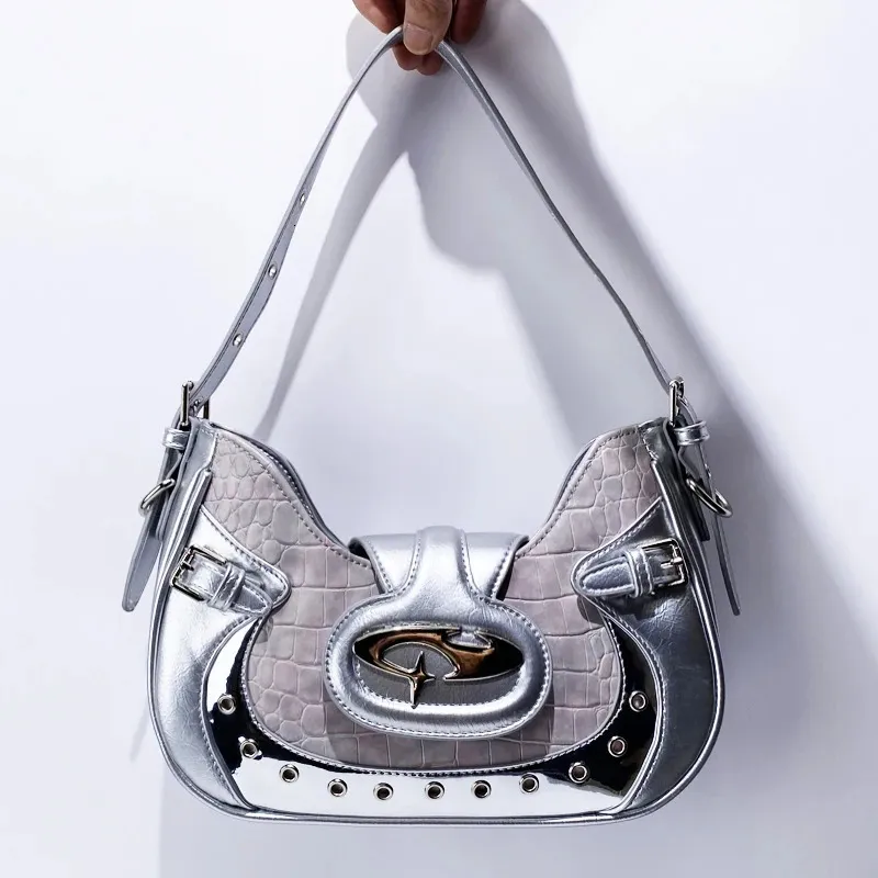 Korean Handbag Y2K Style Shoulder Bag: PU Leather Pattern