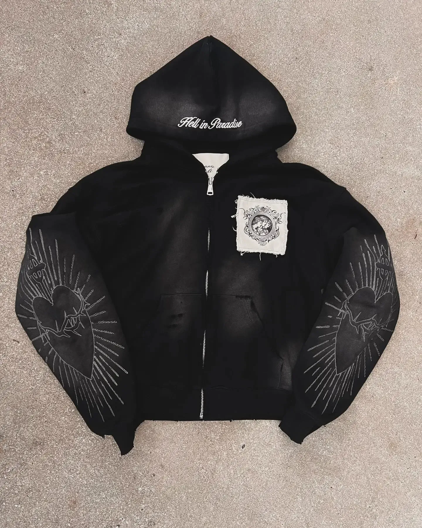 Hell In Paradise Street Retro Gothic Style Zip Up From Tubi01