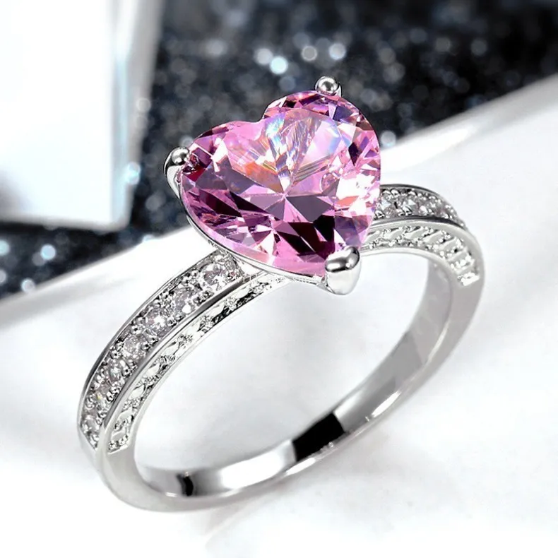 Vorra Fashion argento Sterling 925 placcato oro 14 K rotondo bianco CZ anello di fidanzaento