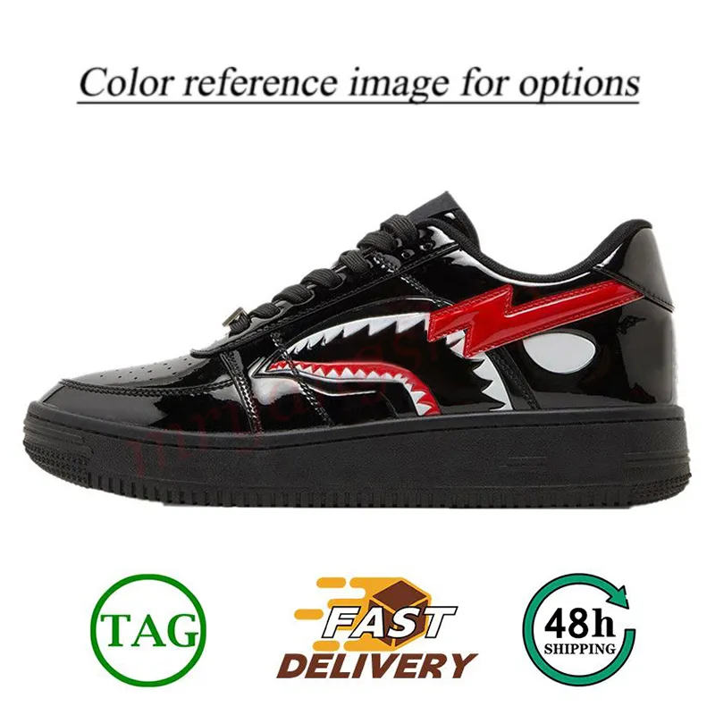 2024 SK8 Designer Casual Shoes Low for men Sneakers Patent Leather Black White Blue Camouflage Skateboarding jogging Sports Star Trainer Shark spot Bapestasss shoe