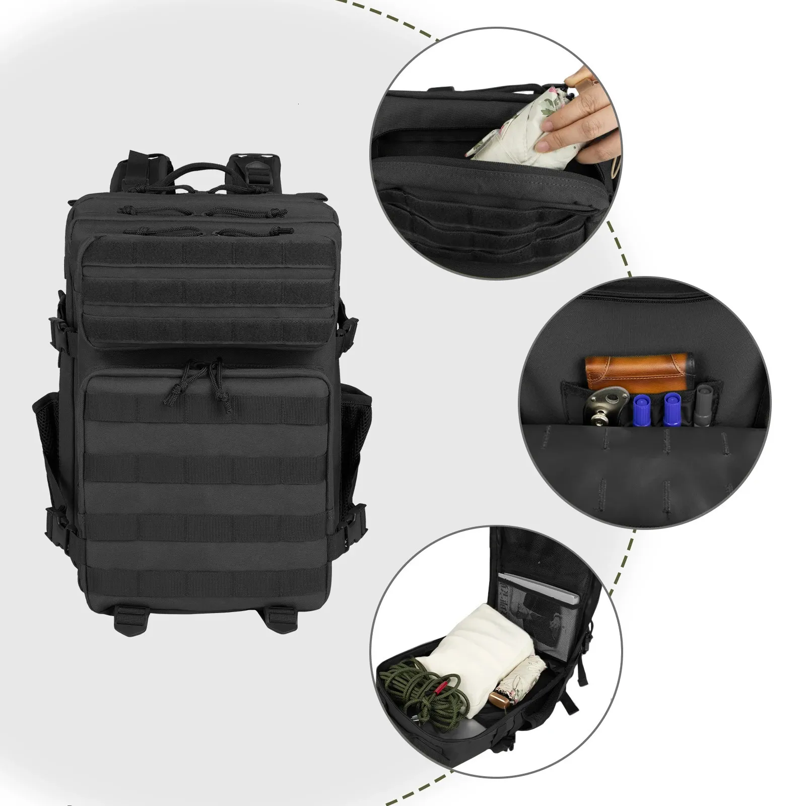 Ship From US 35l Tactical BackPack For Men Highland Assault Big Army Pack 3 Day Long Bug Out Back With Water Cut Outdoor_voghion.com