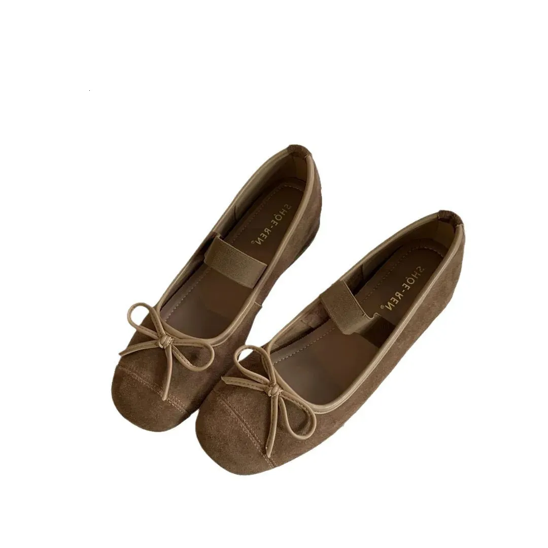 Zuecos casuales de mujer con punta redonda y abertura poco profunda, estilo británico, con plataforma, que aumentan la estatura, calzado femenino de otoño con lazo y nudo._voghion.com