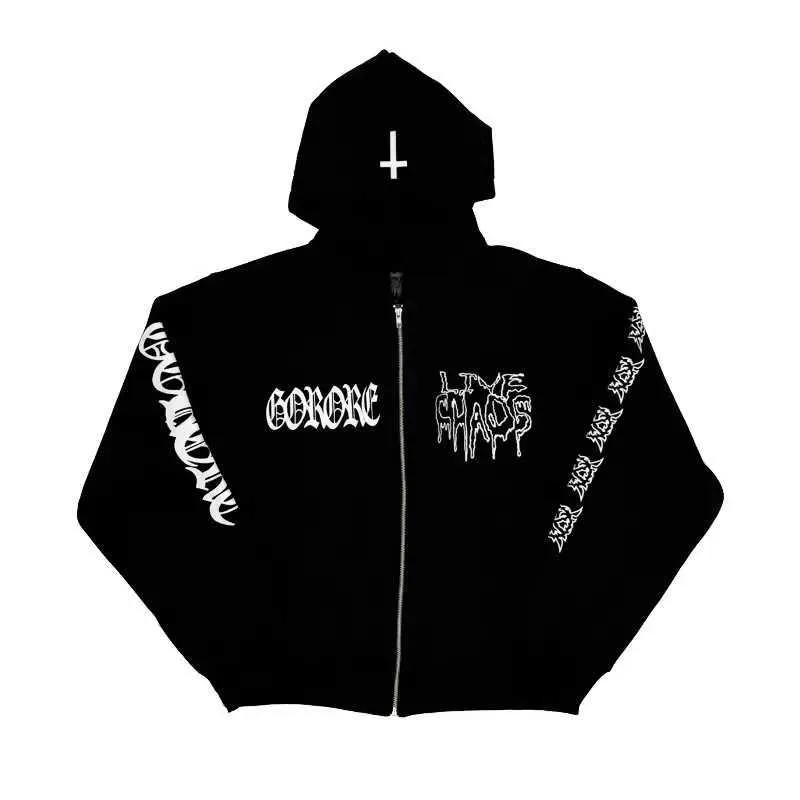 Ken Carson A Great Chaos Tour Zipper Hoodie Jacket Sport Acetate