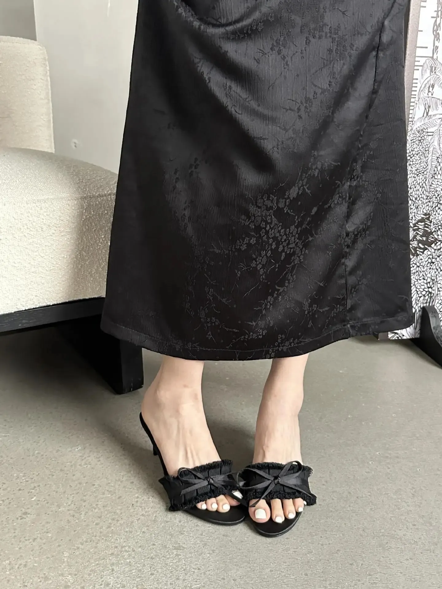 Women's Butterfly Knot Sandals Summer Flat Mules Low Heel Slides_voghion.com